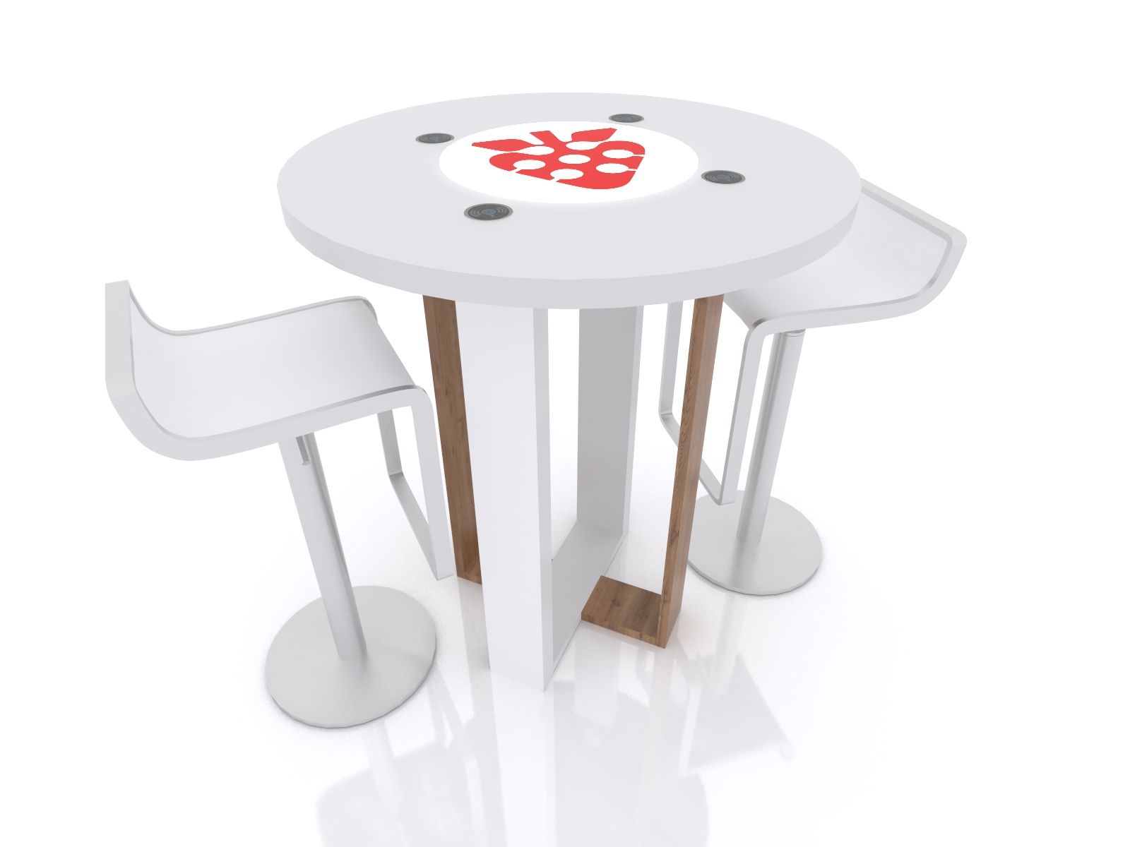 trade show charging station bistro table