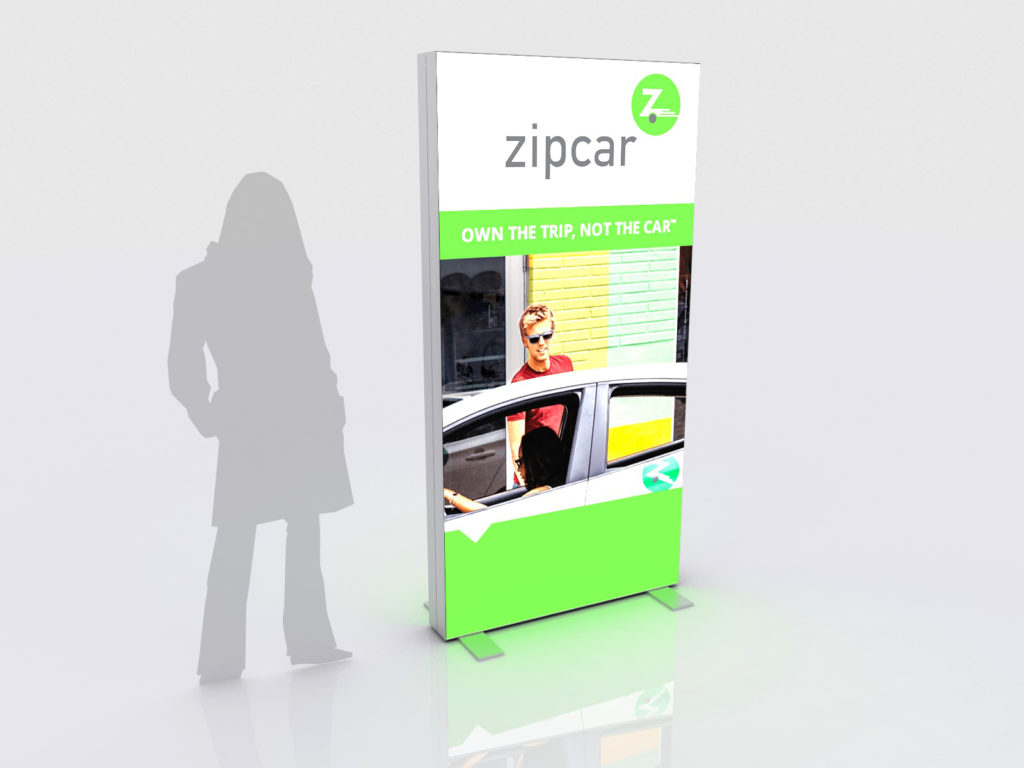 zip car fabric display stand